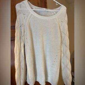 Maurices Cream Knit Crew Neck Sweater